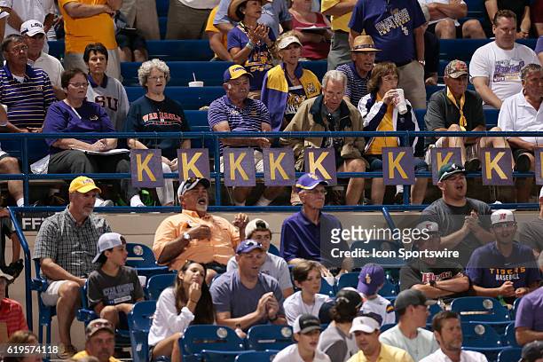 Fans hang their "K's" during the LSU Tigers versus the Florida Gators Second Round game of the SEC Baseball Tournament at Hoover Metropolitan...