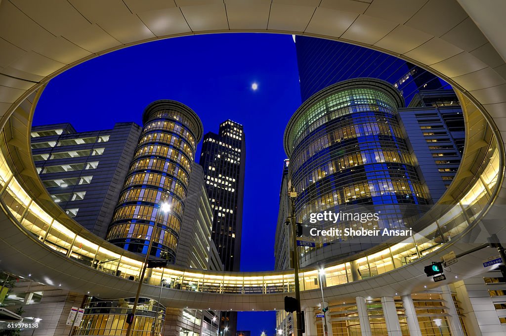 Houston architecture at night