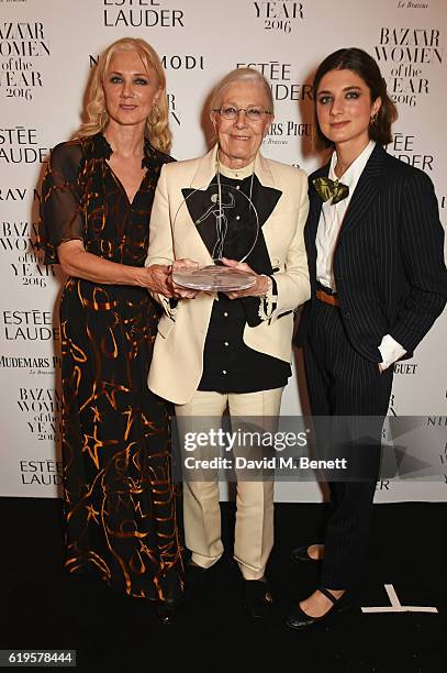 Joely Richardson, Vanessa Redgrave and Daisy Bevan attend the Harper's Bazaar Women of the Year Awards 2016 at Claridge's Hotel on October 31, 2016...