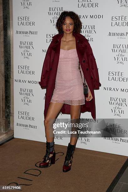 Malaika Firth attends Harper's Bazaar Women Of The Year Awards at Claridge's Hotel on October 31, 2016 in London, England.