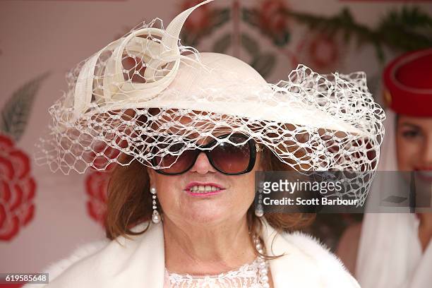 Gina Rinehart attends the Emirates Marquee on Melbourne Cup Day at Flemington Racecourse on November 1, 2016 in Melbourne, Australia.