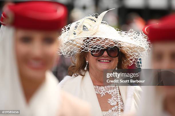 Gina Rinehart attends the Emirates Marquee on Melbourne Cup Day at Flemington Racecourse on November 1, 2016 in Melbourne, Australia.