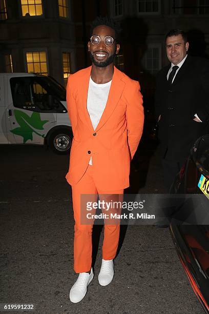 Tinie Tempah attending the Harper's Bazaar Women of the Year Awards on October 31, 2016 in London, England.