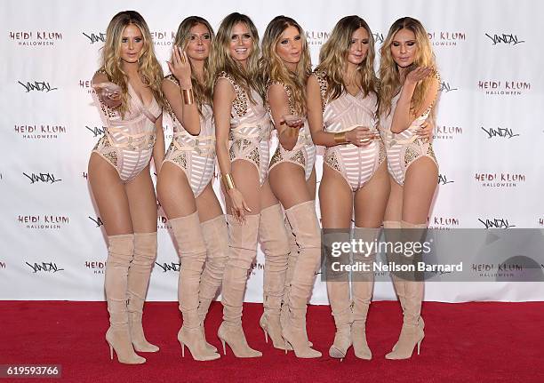 Model Heidi Klum reveals her costume during Heidi Klum's 17th Annual Halloween Party sponsored by SVEDKA Vodka at Vandal on October 31, 2016 in New...