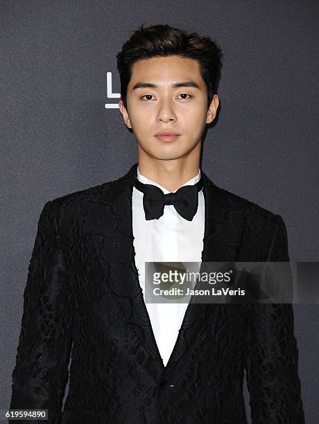 Actor Park Seo-joon attends the 2016 LACMA Art + Film gala at LACMA on October 29, 2016 in Los Angeles, California.