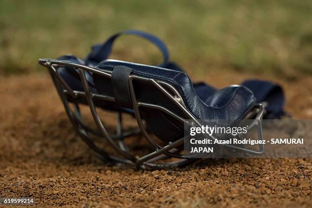 Detail of Japan's equipment during the WBSC U-23 Baseball World Cup Group B game between Austria and Japan at Estadio de Beisbol Francisco I. Madero...
