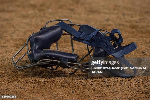 Detail of Japan's equipment during the WBSC U-23 Baseball World Cup Group B game between Austria and Japan at Estadio de Beisbol Francisco I. Madero...