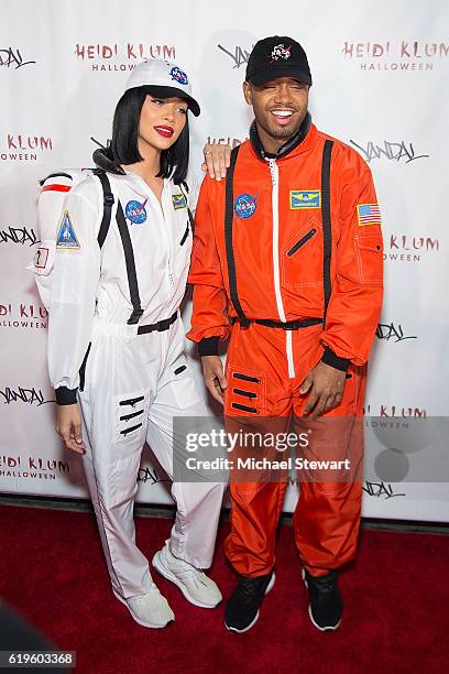 Model Jasmine Sanders and actor Terrence J attend Heidi Klum's 17th Annual Halloween party at Vandal on October 31, 2016 in New York City.