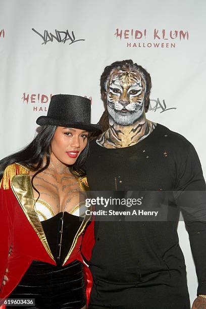 Toi and Kelvin Sheppard attends Heidi Klum's 17th Annual Halloween Party at Vandal on October 31, 2016 in New York City.