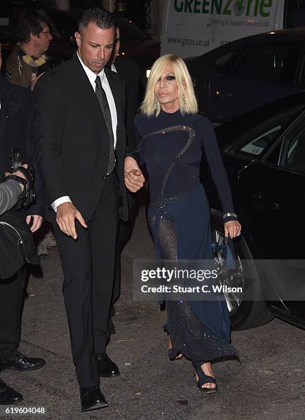 Donatella Versace attends Harper's Bazaar Women Of The Year Awards at Claridge's Hotel on October 31, 2016 in London, England.