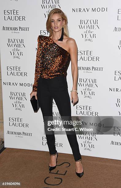 Rosie Huntington-Whiteley attends Harper's Bazaar Women Of The Year Awards at Claridge's Hotel on October 31, 2016 in London, England.