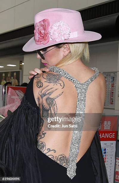 Lady Gaga is seen upon arrival at Narita International Airport on November 1, 2016 in Narita, Japan.