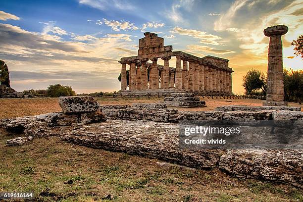 the temple of athena - salerno stock pictures, royalty-free photos & images