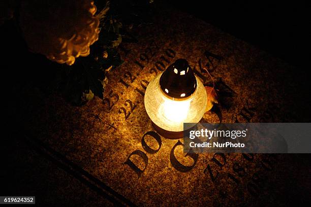 Cemetery in Bydgoszcz, Poland, on 31 October 2016, is seen lighted by hundreds of candles during the vigil of All Souls which takes place on November...