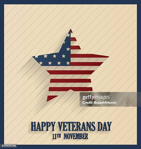 veterans day retro poster with star - veterans day background stock illustrations