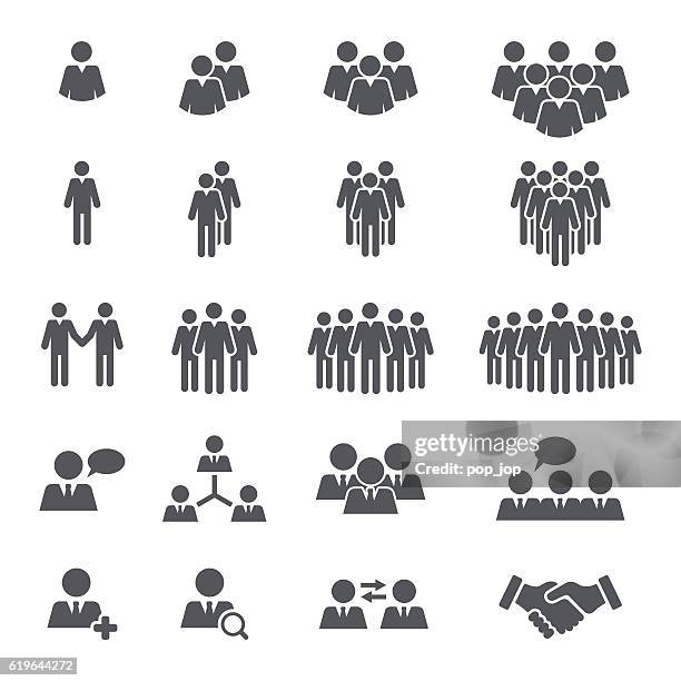 business people team-icon-set - oberschicht stock-grafiken, -clipart, -cartoons und -symbole