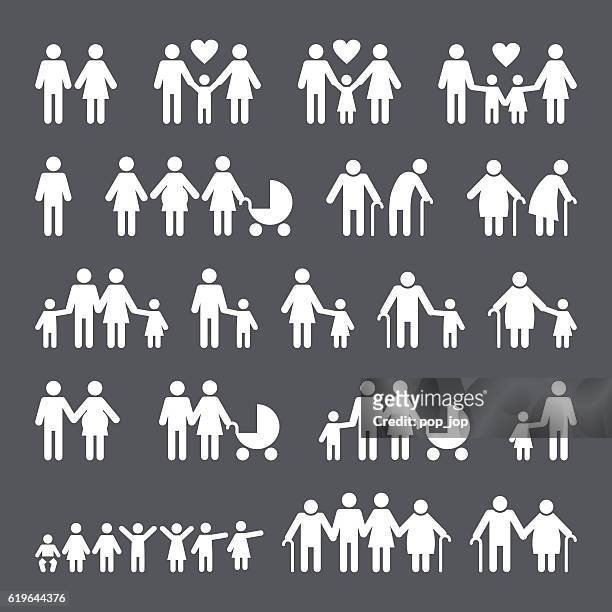 family people icons - grandparent stock-grafiken, -clipart, -cartoons und -symbole