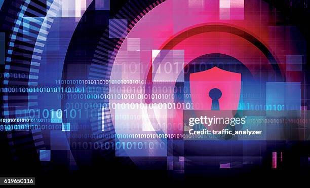 abstract technical background - lock - data privacy background stock illustrations