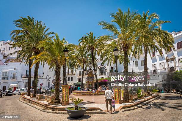 plaza de españa in vejer de la frontera - vejer de la frontera stockfoto's en -beelden