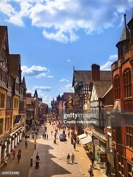 city of chester - chester engeland stockfoto's en -beelden