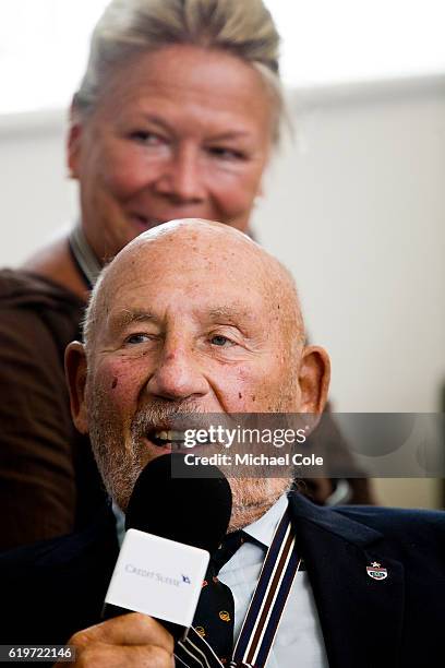 Sir Stirling Moss OBE, (British Former Formula One Racing Driver, , at the Credit Suisse Historic Racing Forum at Goodwood on September 10, 2016 in...