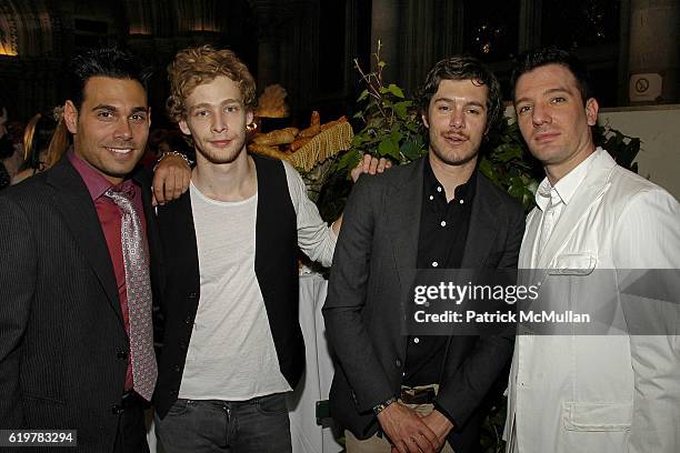 Eric Podwall, Johnny Lewis, Adam Brody and JC Chasez attend Life Ball 2007 at the Meridien Hotel on May 26, 2007 in Vienna, Austria.