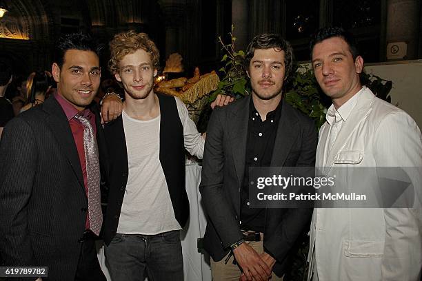 Eric Podwall, Johnny Lewis, Adam Brody and JC Chasez attend Life Ball 2007 at the Meridien Hotel on May 26, 2007 in Vienna, Austria.