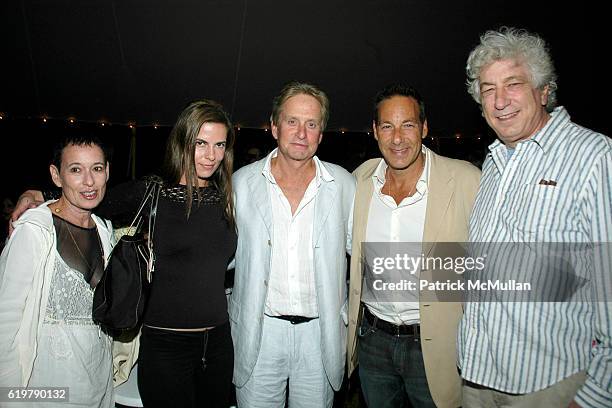 Alina Slonim, Lati Grobman, Michael Douglas, Henry Winterstern and Avi Lerner attend After Party Dinner For First Look Studios KING OF CALIFORNIA at...