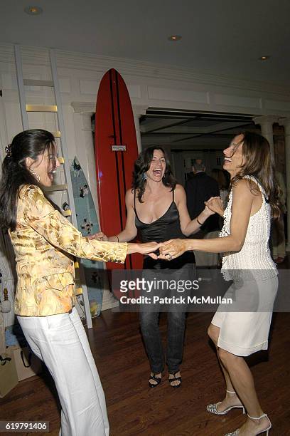 Dayssi Olarte de Kanavos, ? and Marcia Mishaan at NYU Child Study Center Event Hosted By RICHARD & MARCIA MISHAAN at Mishaan Residence on August 10,...