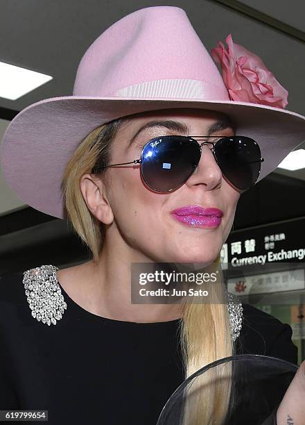 Lady Gaga is seen upon arrival at Narita International Airport on November 1, 2016 in Narita, Japan.