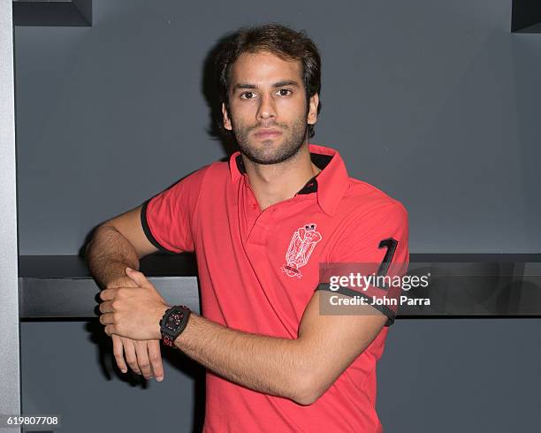 Felipe Nasr, Brazilian Formula One driver and brand ambassador for Felio Siby presents the limited edition Felip Nasr Watch at the Felio Siby...