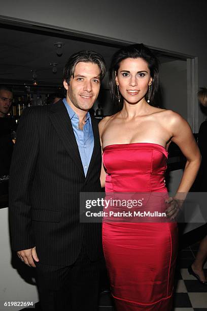 David Cornue and Milena Govich attend THE CINEMA SOCIETY and MULBERRY host the after party for "SYNECDOCHE NEW YORK" at AMC Loews 19th Street East on...