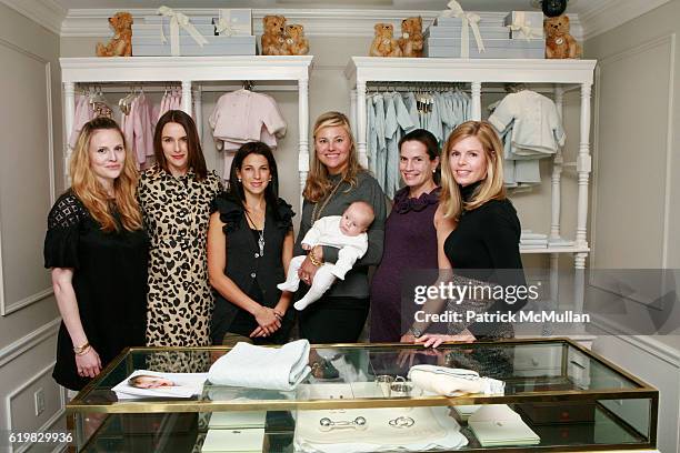 Rosie Pope, Tara Hannert, Jessica Seinfeld, Dara O'Hara, guest, Claudia Flemming and Catherine Moellering attend BEST & CO and BABY BUGGY Launch...