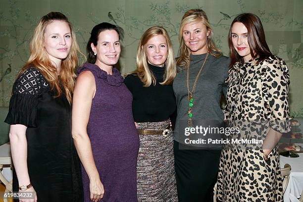 Rosie Pope, Claudia Flemming, Catherine Moellering, Dara O'Hara and Tara Hannert attend BEST & CO and BABY BUGGY Launch Layette Collection at...