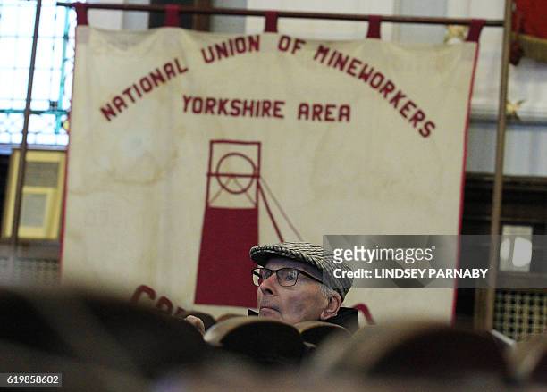 Harry Robinson a retired Overman miner from the Dodworth and Redbrook area pits listens during a media conference held by members of the Orgreave...