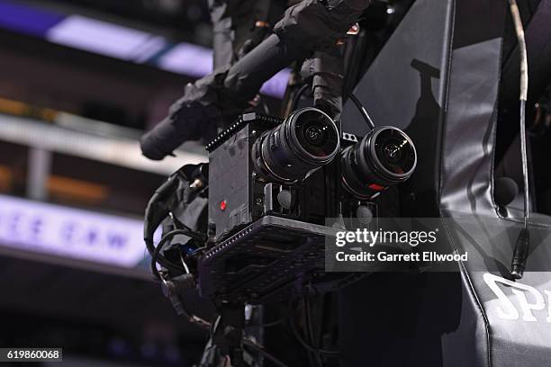 Close up shot of the NextVR Cameras before the San Antonio Spurs game against the Sacramento Kings on October 27, 2016 at the Golden 1 Center in...