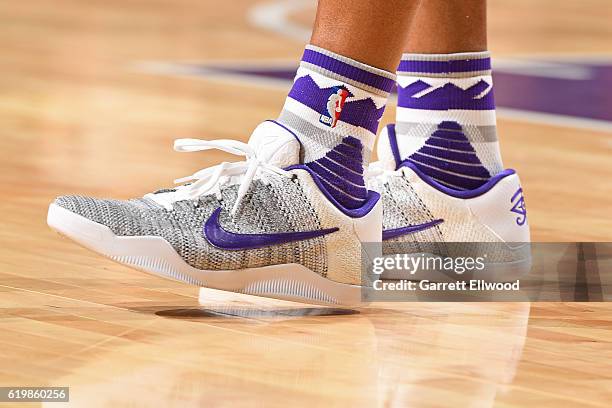 The shoes of Arron Afflalo of the Sacramento Kings during the game against the San Antonio Spurs on October 27, 2016 at the Golden 1 Center in...