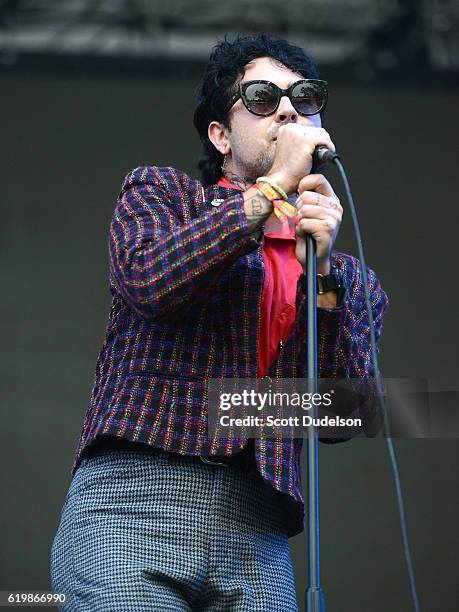 Singer Jacob Yarger of the band Hunny performs onstage during the Beach Goth Festival at The Observatory on October 23, 2016 in Santa Ana, California.