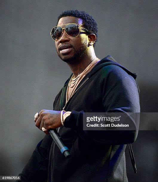 Rapper Gucci Mane performs onstage during the Beach Goth Festival at The Observatory on October 23, 2016 in Santa Ana, California.