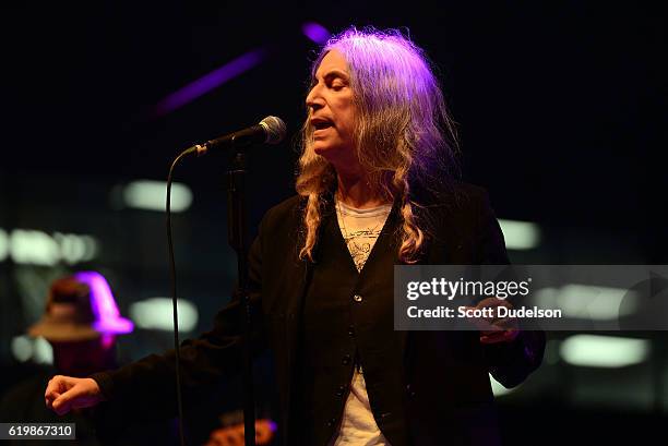 Singer Patti Smith performs onstage during the Beach Goth Festival at The Observatory on October 22, 2016 in Santa Ana, California.