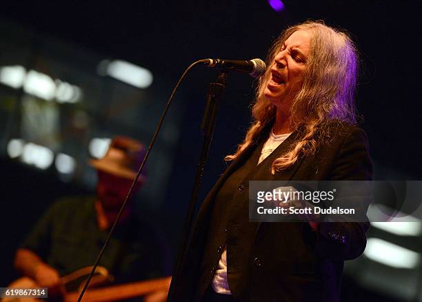 Singer Patti Smith performs onstage during the Beach Goth Festival at The Observatory on October 22, 2016 in Santa Ana, California.