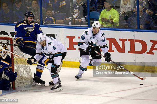 San Jose Sharks center Tomas Hertl skates with the puck against the St. Louis Blues during game two of the Western Conference Final of the 2016...