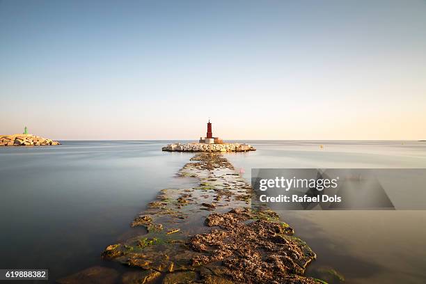 villajoyosa lighthouse, costa blanca, alicante, spain - alicante province stock pictures, royalty-free photos & images