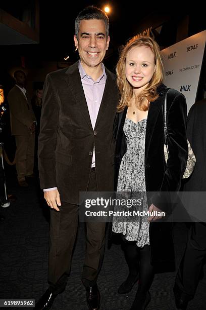 Michael London and Alison Pill attend THE CINEMA SOCIETY & DETAILS host a screening of "MILK" at Landmark Sunshine Theater on November 18, 2008 in...