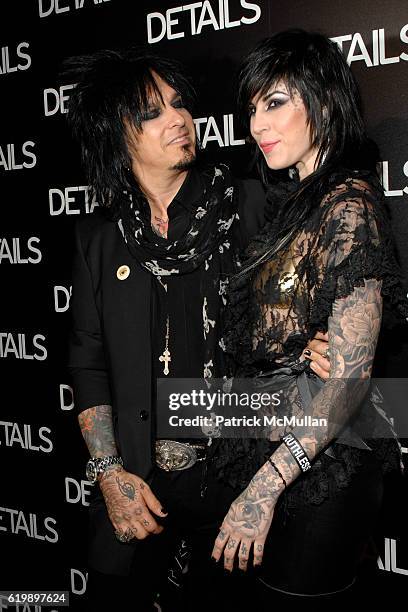 Nikki Sixx and Kat von D attend DETAILS Magazine celebrates their annual "Mavericks 2008" at Private Residence on March 21, 2008 in Beverly Hills,...