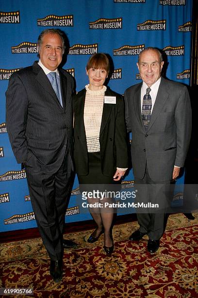 Stewart F. Lane, Helen Marie Guditis and Dr. Stanley Cohen attend THE THEATRE MUSEUM Awards Gala 2008 at The Players on October 21, 2008 in New York...