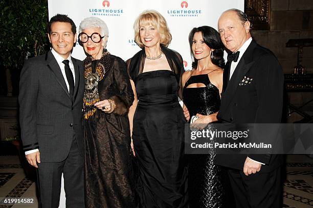 Michael Feinstein, Iris Apfel, Dr. Tara Cortes, Katherine Oliver and Mario Buatta attend "LIGHT YEARS" - LIGHTHOUSE INTERNATIONAL Salutes the Arts at...