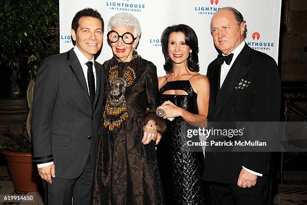 Michael Feinstein, Iris Apfel, Katherine Oliver and Mario Buatta attend "LIGHT YEARS" - LIGHTHOUSE INTERNATIONAL Salutes the Arts at Cipriani 42nd...