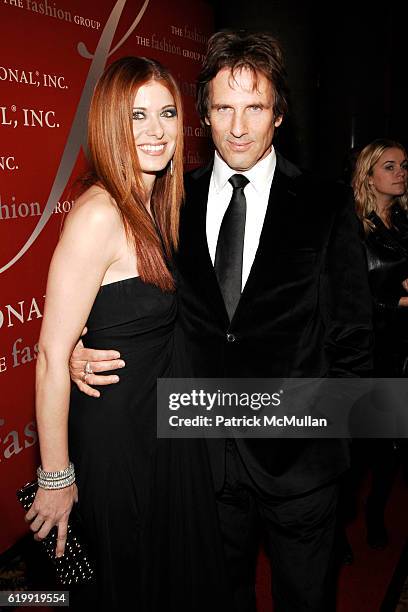 Debra Messing and Hart Bochner attend The Fashion Group International "NIGHT OF STARS" 2008 Gala: The Alchemists at Cipriani Wall Street on October...