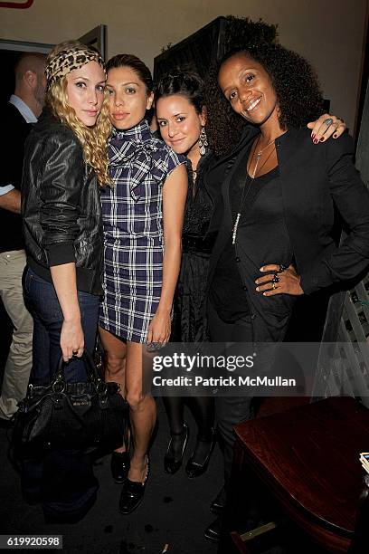 Casey Labow, guest, Anna Shimonis and Lysa Cooper attend SHIN Restaurant Opening at Shin on October 13, 2008 in Hollywood, CA.